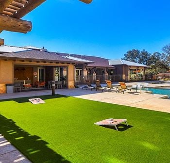Poolside outdoor game yard